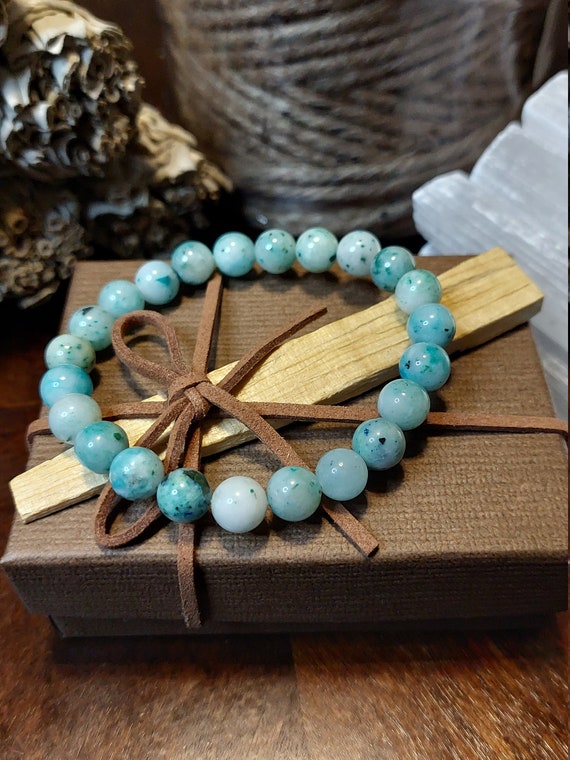 Phoenix Stone, 8MM, Chrysocolla, Malachite and Turquoise, Bracelet