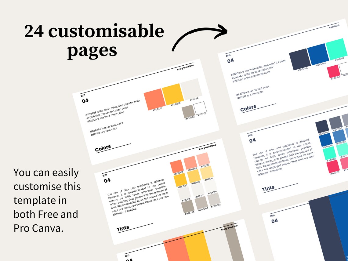 Brand Guidelines Template Canva / Brand Style Guide / Brand Etsy Brand Guidelines Template Canva / Brand Style Guide / Brand Etsy