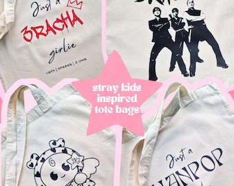 Stray Kids-inspirerade tygväskor - Hanpop, 3RACHA, Stay Angel. Fanmade