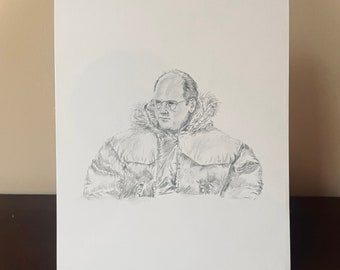 Scary Cold - 8”x10” original pencil portrait
