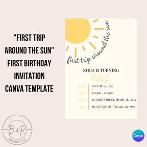 First Trip Around the Sun Party Invite