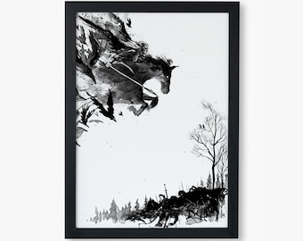 After the Battle Norse Mythology Valkyrie Art Print