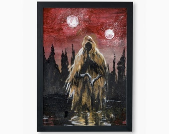 The King in Yellow Horror Wall Art Print Halloween Eldritch Monster