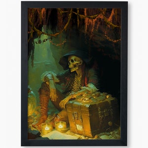 Love of Gold Vintage retro Pirate Art Print