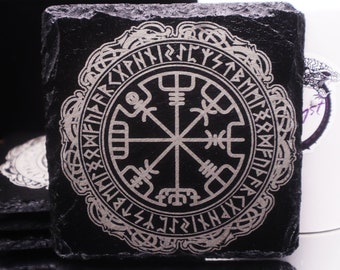 Norse Viking Slate Coaster 4 Pack Laser Engraved