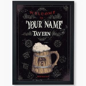 Customizable DND Tavern bar poster