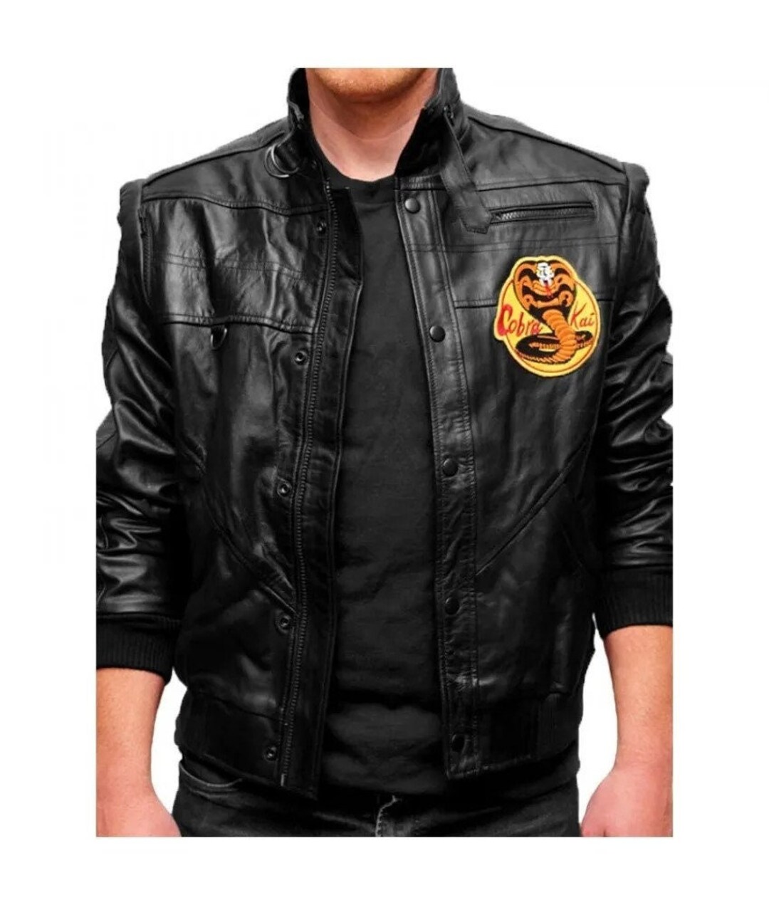 Cobra kai black leather jacket Clearance