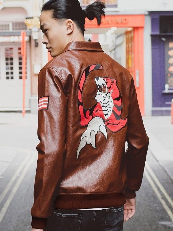 Handmade Shenmue Ryo Hazuki Logo Leather Jacket 