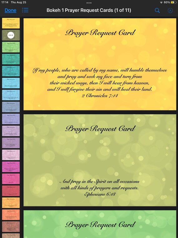 Digital Bokeh 3x5 Printable Prayer Request Cards. PDF No - Etsy