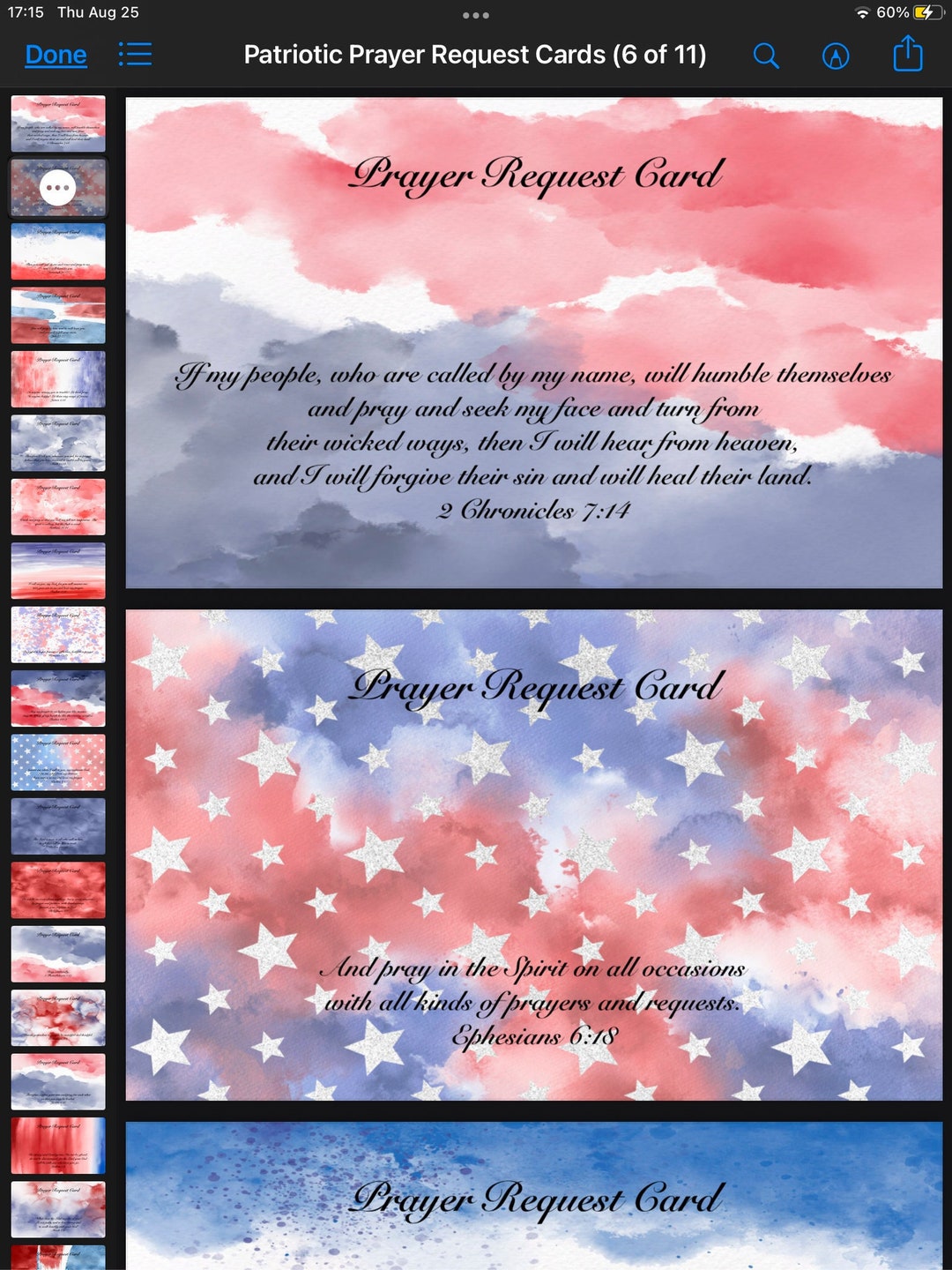 Digital Patriotic 3x5 Printable Prayer Request Cards. PDF! No Physical Product Will Be Sent. - Etsy