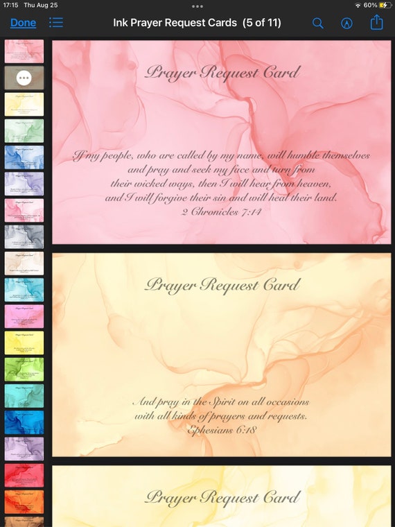 Digital Alcohol Ink 3x5 Printable Prayer Request Cards. PDF - Etsy