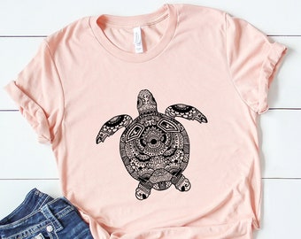 Sea Turtle Mandala Shirt, Turtle Mandala T Shirt, Family Vacation Shirt , Turtle Gift, Sea Turtle Tee, Beach Shirt , Summer Vibes shirt
