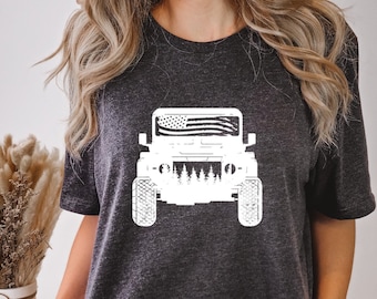 American offroad Tshirt, LongSleeve , 4WD offroad shirt, Amarican Flag, 4wd Flag Usa, Offroad forest shirt, USA Flag Tshirt, US Offroad