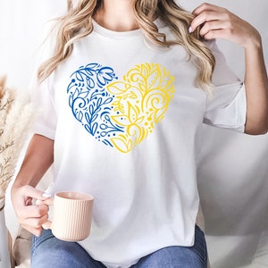 Peace In Ukraine Shirt, Ukraine Shirt Heart, Support Ukraine Shirt, Ukraine Flag Shirt, Stand With Ukraine Tee, Stop War T-Shirt, No War Tee