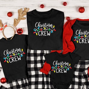 Christmas Crew Christmas Lights T-Shirt, Merry Christmas Shirt, Matching Christmas Shirts, Family Christmas Shirts, Christmas Party Shirt