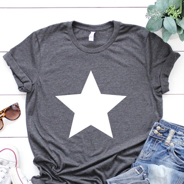 Star Shirt, White Star Shirt, Black Star Shirt, Star Shirt, Star Tee Shirt, Big Star T Shirt, Star Shirt Women, Men's Star T-Shirt