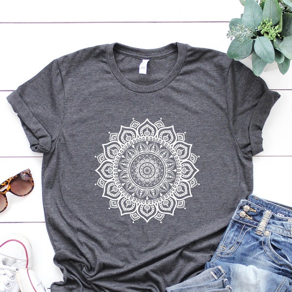 Mandala Shirt, Mandala T-Shirt, Cute Mandala Shirt, Gifts for Her, Flower Shirt Pretty, Cute Spring Shirt, Cute Shirt for Woman