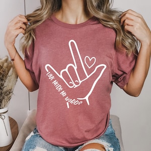 Love Needs No Words Sign Hand T-Shirt, Gift For Autism Teacher Shirt, Autism Support Tops Tee, Autism Awareness Shirt, Special Education Tee