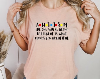 Autism Awareness Shirt, Autism Shirt, Autism Mom Shirt, Rainbow Neurodiversity TShirt, Teacher Autism T-Shirt Autism Acceptance T Shirt Gift