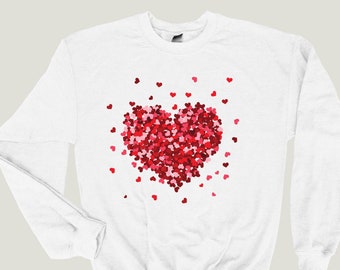 Valentines Day Sweatshirt, Hearts Sweatshirt, Womens Valentines Sweatshirt, Retro Hearts Shirt, Love Sweatshirt, Valentines Day Shirt