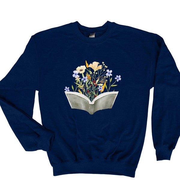 Wildflowers Book Sweatshirt, Book Lovers T-shirt, Gift For Bookworms, Book Sellers Gift Gift For Teachers Readers' sweater, Christmas Gifts