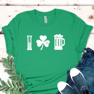 Irish St Patrick&#39;s Day Mens Shirt I Clover love Beer Mens T shirt Shamrock Gift Tshirt Cool Shirts Party T shirt Ireland Green Tee shirt