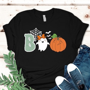 Halloween Shirt, Halloween Party Shirt, Super Fun BOO with Ghost and Pumpkin Design, Funny Ghost Shirt, Boo Shirt