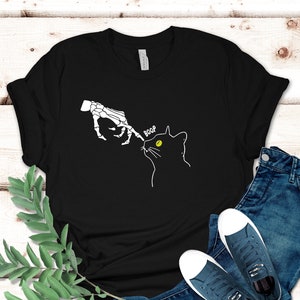 Cat Halloween shirt, Halloween Skeleton Cat Shirt, Cat Lover Shirt, Funny Halloween Cat Shirt, Cute Cat Tee, Cat Lover, Halloween Gifts