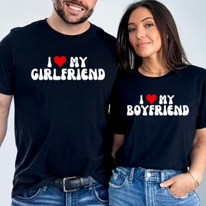 Couple Matching Shirt,I Love My Boyfriend T-shirt,I Heart My Boyfriend Shirt,Valentine&#39;s Day Tee Shirt, Gift,Boyfriend Shirt For Him