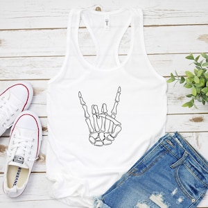 Skeleton Hand Vintage Halloween Flowy Festival Muscle Tank Top