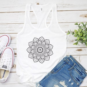 Womens Mandala Design Flowy Tank Top