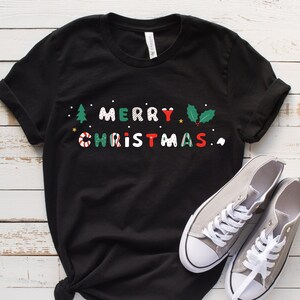 Merry Christmas Shirt, Cute Christmas Family Shirt, Santa Hat Christmas shirt, Santa Deer Shirt,Women's Christmas tree Holiday Shirt,