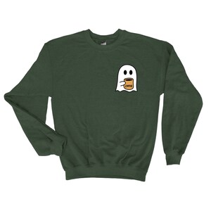 Cute Spooky Coffee Sweatshirt, Womens Ghost Sweatshirt, Spooky Season, Fall Coffee Lover Shirt, Halloween Party Shirt, Fall Graphic Shirt