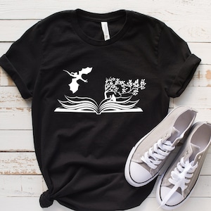 Girl and Dragon Book Shirt, Reading Book Shirt, Fantastic Book Lover T-Shirt, Gift For Bookworms, Booksellers Gift