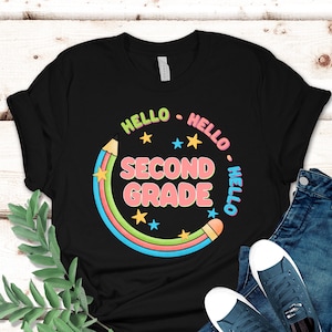 Hello Second Grade Shirt, First Day of School Shirt, Back To School Shirt,2st Grade Student Shirt,Second Grade Tee,Second Grade Girls & Boys