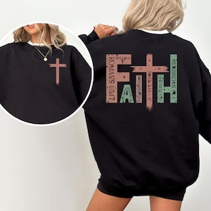 Christian Sweatshirt, Bible Verse Hoodie, Religious Outfit, Retro Faith Sweat, Christian Cross Graphic Tees, Religious Sweatshirt, Faith
