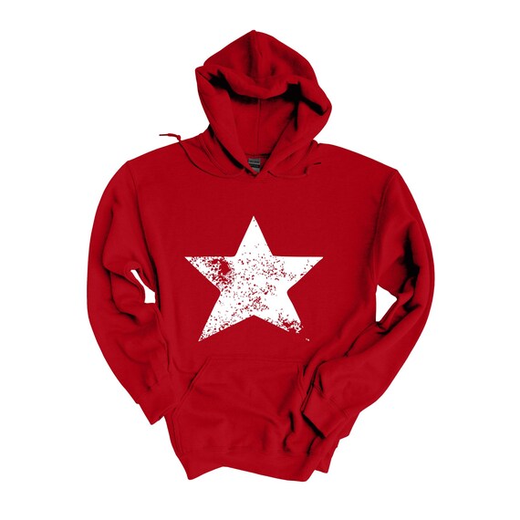 Distressed Star Sweatshirt White Star Hoodie Star Sweatshirt