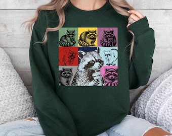 Racoon Drink Coffee Sweatshirt, Racoon Meme Sweatshirt, Funny Racoon Sweater, Funny Trash Panda Shirt, Racoon Lover Shirt, Cozy Racoon Shirt