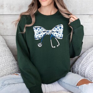 Nurse Bow Shirt, Coquette Nurse Shirt, Nurse Gift For Women, Nurse Ribbon Shirt, Toile Nurse Shirt,Registered Nurse Shirt,Floral Nurse Shirt