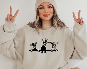 Goats Shirts, Cute Goats Sweatshirt, Funny Goat Hoodie, Farm Animal Shirt, Goat Lover Shirt, Goat Gift, Goat Women Sweatshirt, Gift for Her