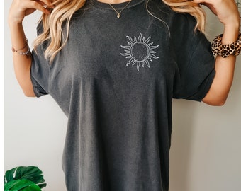 Comfort Colors® Vintage Boho Celestial Sun Comfort Colors Unisex Short Sleeve T-shirt