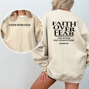 Faith Over Fear Christian Hoodie ,Christian Sweatshirt ,Jesus Hoodie, Trendy Hoodie ,Bible Verse Sweater,Aesthetic Clothes ,Aesthetic Hoodie
