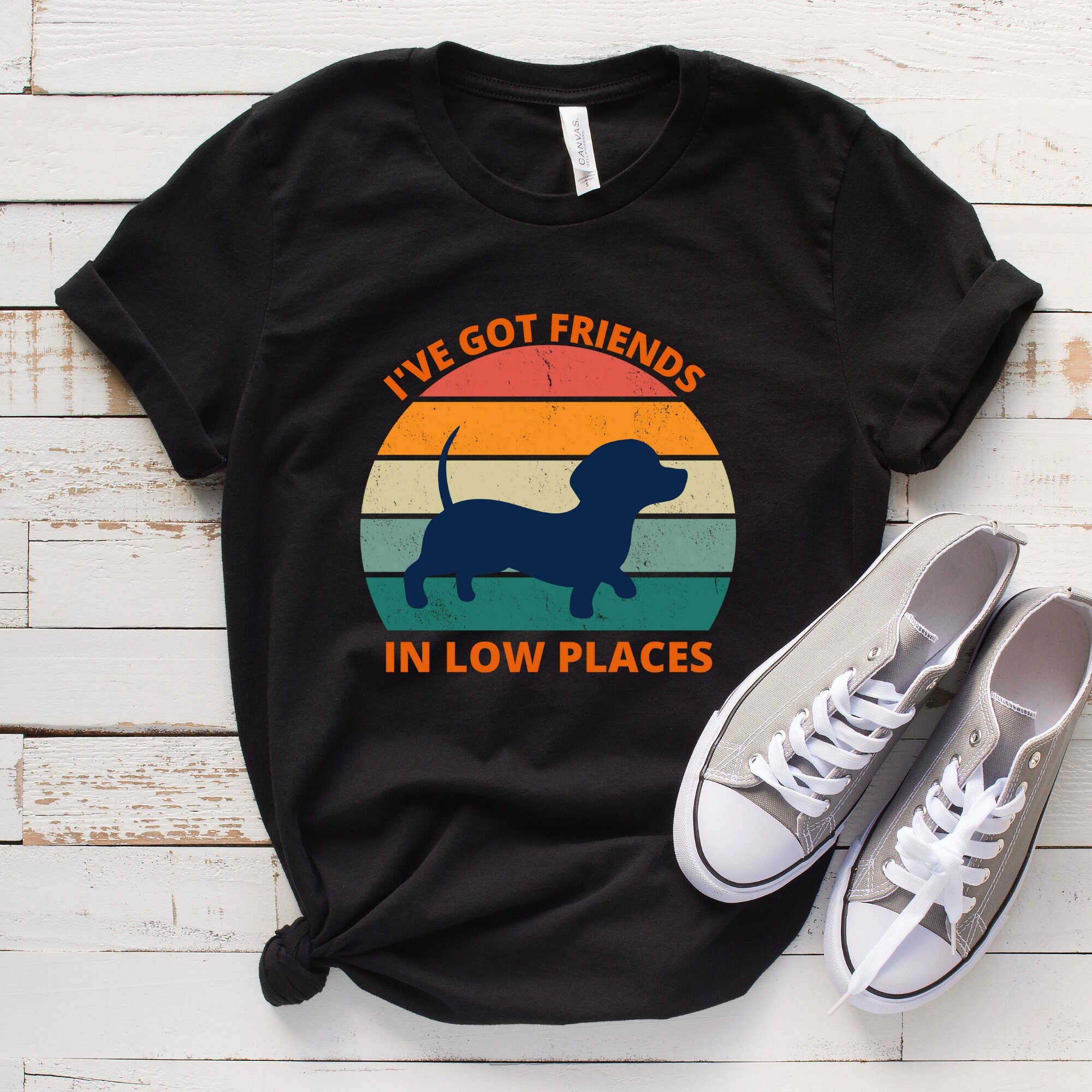 Dachshund Shirt, Funny Gift for Dachshund Lover, Retro Vintage Dachshund, Dachshund Mom, Wiener Dog Shirt, I've Got Friends In Low Places