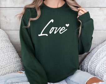 Love Sweatshirt, Heart Hoodie, Valentines Day Sweatshirt, Women's Sweatshirt, Couple Sweatshirt, Gift For Her, Love Hoodie