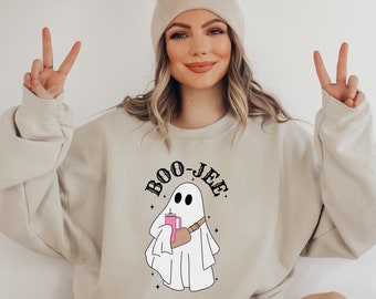 Halloween Ghost Sweatshirt, Boo Jee Shirt, Boo Shirt, Spooky Ghost Hoodie, Spooky Season Ghost Sweater, Spooky Vibes Shirt, Halloween Gifts
