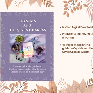 Guía para principiantes sobre los cristales y los siete chakras. 11 páginas. Descarga digital instantánea en formato PDF. Imprimible en tamaño carta de EE. UU.