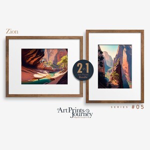 Arte del Parque Nacional Zion / Arte de pared inspirado en la naturaleza / Impresión de arte de viaje Descarga digital / Arte de pared Viaje imprimible / Arte de pared IMPRIMIBLE / 05