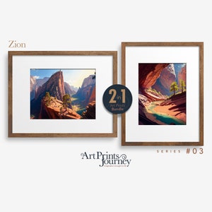 Arte del Parque Nacional Zion / Arte de pared inspirado en la naturaleza / Impresión de arte de viaje Descarga digital / Arte de pared Viaje imprimible / Arte de pared IMPRIMIBLE / 03
