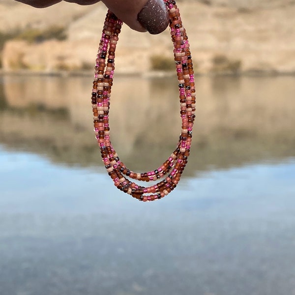 Amber Rose - Stackable Seed Bead Stretch Bracelets, Boho Bracelets, Friendship Bracelet, Bracelet Stacks, Beaded Jewelry