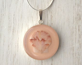 Sterling Silver Seashell Necklace - Beach Jewelry, Ocean Inspired Pendant